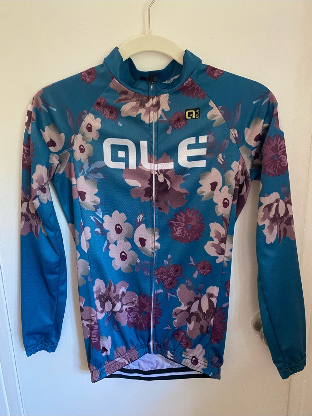 Ale Floral Long Sleeve Cycling Jersey in Teal & Mauve